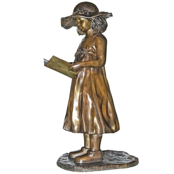 Design Toscano PN6580 16 Inch Beulahs Sundress Girl Reading - Bronze