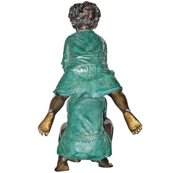 Design Toscano PN6605 23 Inch Leap Froggin Boys Statue - Bronze