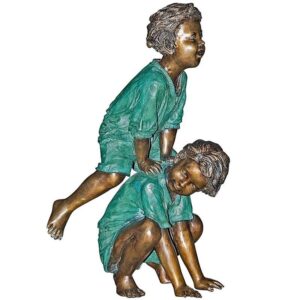 Design Toscano PN6605 23 Inch Leap Froggin Boys Statue - Bronze