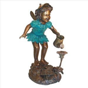 Design Toscano PN6641 19 1/2 Inch Francine Fairy Gardener Statue - Bronze