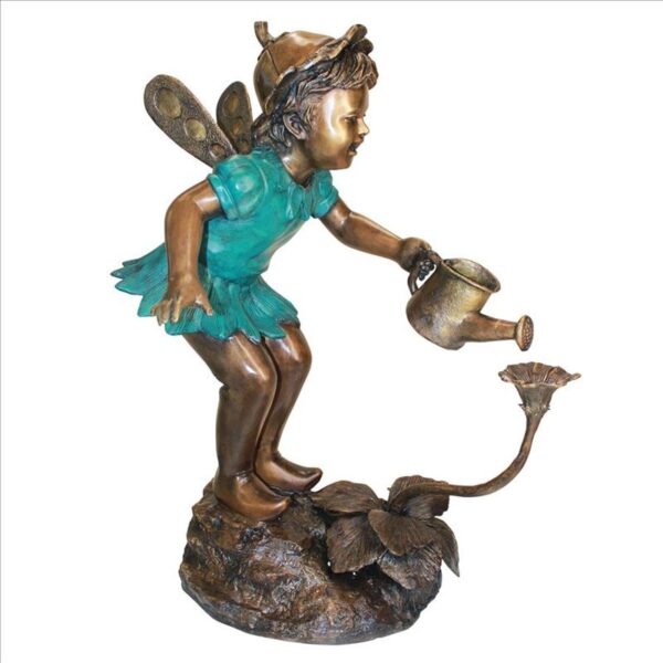 Design Toscano PN6641 19 1/2 Inch Francine Fairy Gardener Statue - Bronze