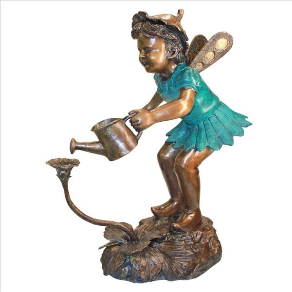 Design Toscano PN6641 19 1/2 Inch Francine Fairy Gardener Statue - Bronze