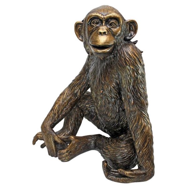 Design Toscano PN6773 19 Inch Chatty Chimpanzee Statue - Bronze