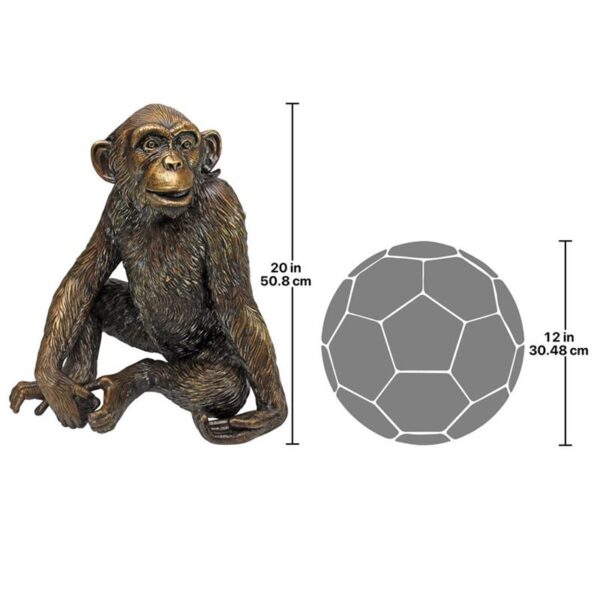 Design Toscano PN6773 19 Inch Chatty Chimpanzee Statue - Bronze