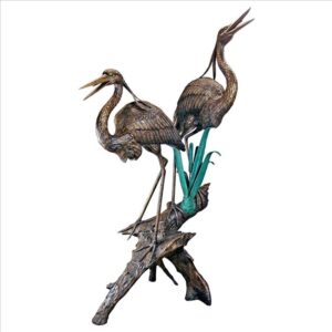 Design Toscano PN6805 57 1/2 Inch Two Herons on a Log Statue - Bronze