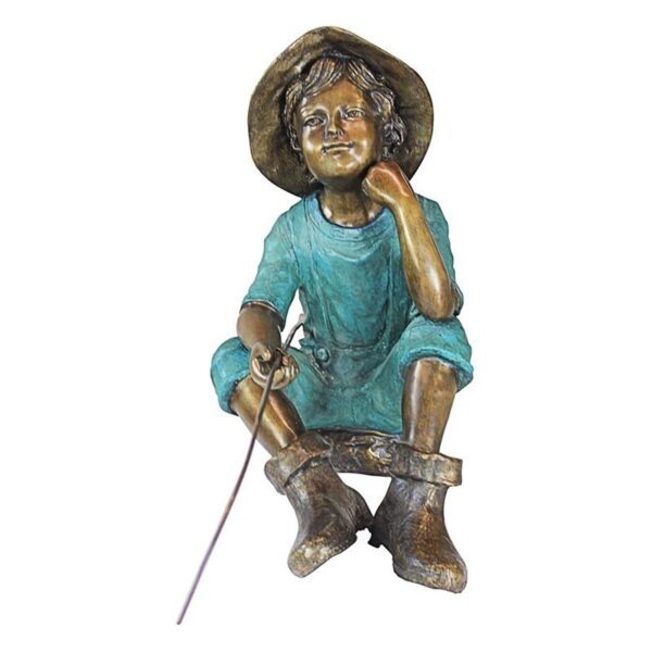 Design Toscano PN6961 29 Inch Fish Wish Fisherboy Statue - Bronze