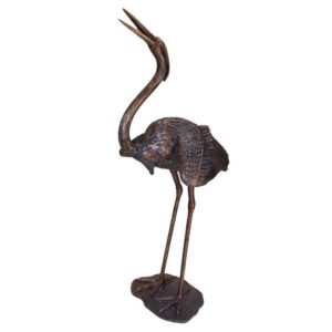 Design Toscano PN69701 28 Inch Grande Heron Head Low Statue - Bronze