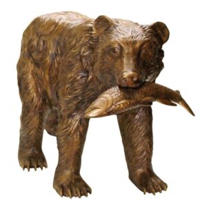 Design Toscano PN7217 41 Inch Fisherman Bear Piped Statue - Bronze