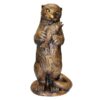 Design Toscano PN7383 12 1/2 Inch Standing Otter with Fish Statue - Bronze