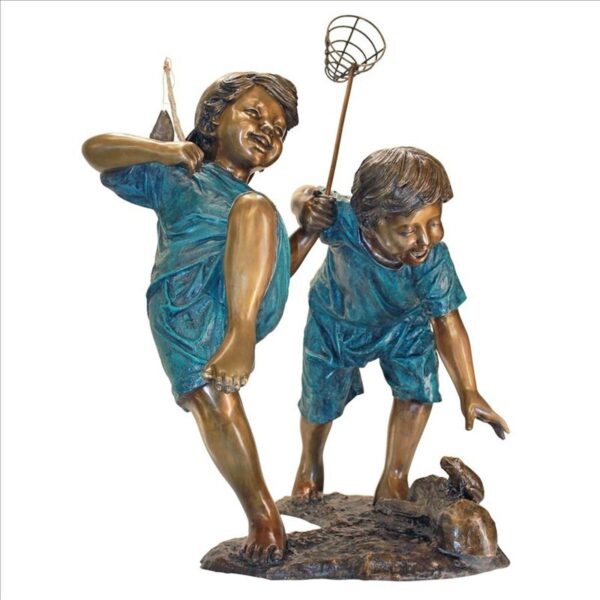 Design Toscano PN7504 32 Inch Double Trouble Fishing Boys - Bronze