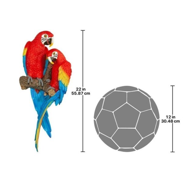 Design Toscano QL11295 9 1/2 Inch Tropical Scarlet Macaws