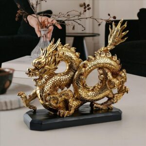 Design Toscano QL1196 15 1/2 Inch Emperor S Golden Dragon Asian Statue