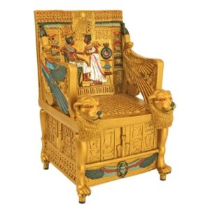 Design Toscano QL14557 4 1/2 Inch King Tuts Golden Throne Treasure Box