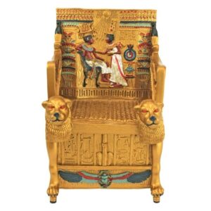 Design Toscano QL14557 4 1/2 Inch King Tuts Golden Throne Treasure Box