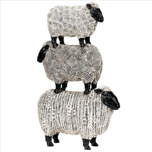 Design Toscano QL1502 9 Inch Stacked Sheep Spirit Animal Statue