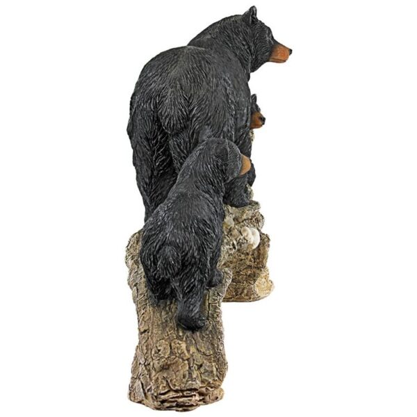 Design Toscano QL1559498 16 Inch Momma Black Bear with Cubs Statue