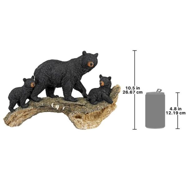 Design Toscano QL1559498 16 Inch Momma Black Bear with Cubs Statue