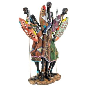 Design Toscano QL164451 10 Inch Zulu Warriors of South Africa