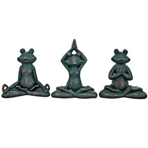 Design Toscano QL180583 14 Inch Yoga Frog Statues, Set of 3