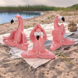 Design Toscano QL180588 13 1/2 Inch Large Zen of Flamingo Yoga Statues - Pink