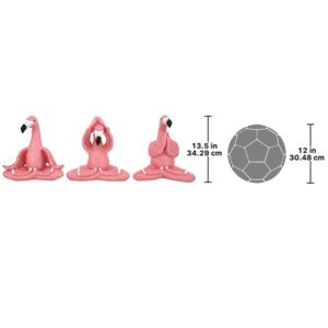 Design Toscano QL180588 13 1/2 Inch Large Zen of Flamingo Yoga Statues - Pink