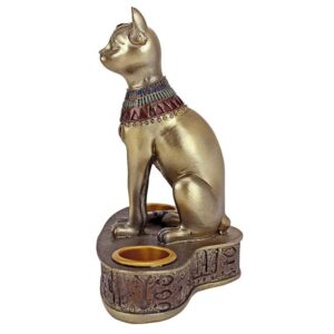 Design Toscano QL194545 4 1/2 Inch Altar of the Goddess Bastet Candle Holder