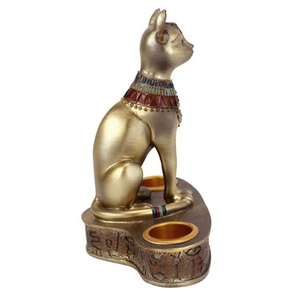 Design Toscano QL194545 4 1/2 Inch Altar of the Goddess Bastet Candle Holder