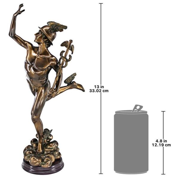 Design Toscano QL1973 5 Inch Flying Mercury Statue - Faux Bronze