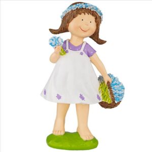 Design Toscano QL215174 7 Inch Bluebonnet Twins Springtime Child Garden Statue Juliette Girl