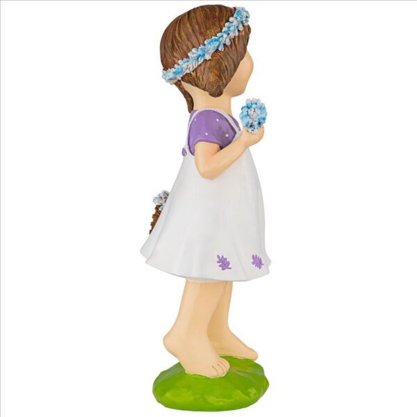 Design Toscano QL215174 7 Inch Bluebonnet Twins Springtime Child Garden Statue Juliette Girl