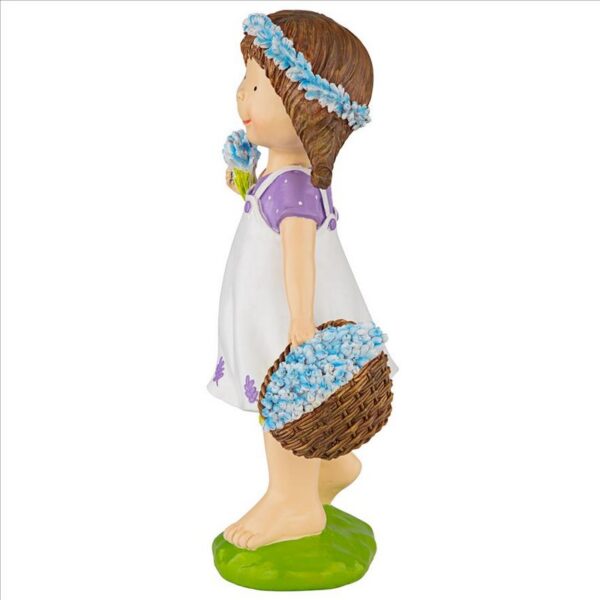 Design Toscano QL215174 7 Inch Bluebonnet Twins Springtime Child Garden Statue Juliette Girl