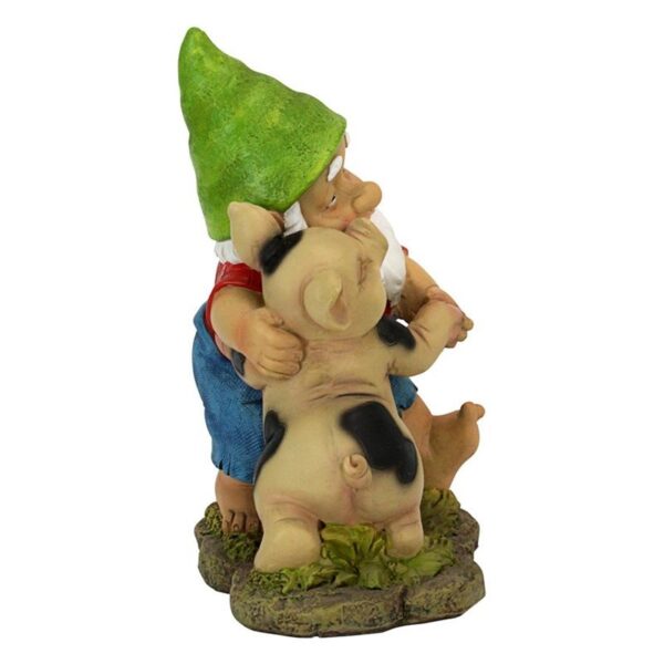 Design Toscano QL30777 6 Inch Happy as a Pig in Slop Garden Gnome