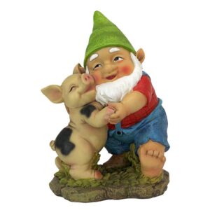 Design Toscano QL30777 6 Inch Happy as a Pig in Slop Garden Gnome