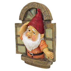 Design Toscano QL4283 6 1/2 Inch Window Gnome Tree Sculpture