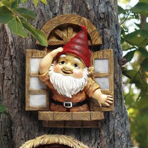 Design Toscano QL4283 6 1/2 Inch Window Gnome Tree Sculpture