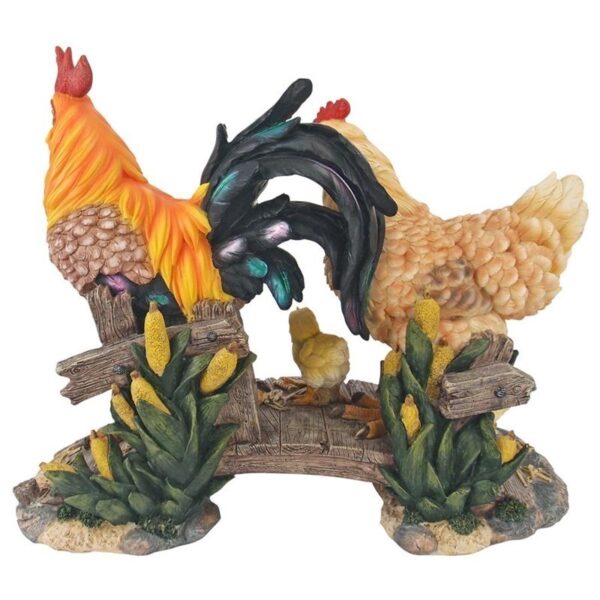 Design Toscano QL56974 14 1/2 Inch Chickens Bridging the Roost Statue