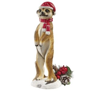 Design Toscano QL57961 6 Inch Merry Meerkat Holiday Greeter Statue