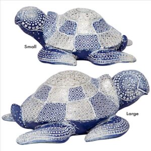 Design Toscano QL60102 8 1/2 Inch Peace Harmony Blue Sea Turtle Statue Set