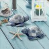 Design Toscano QL60102 8 1/2 Inch Peace Harmony Blue Sea Turtle Statue Set