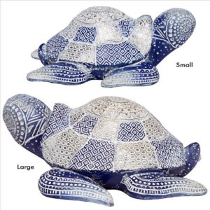 Design Toscano QL60102 8 1/2 Inch Peace Harmony Blue Sea Turtle Statue Set