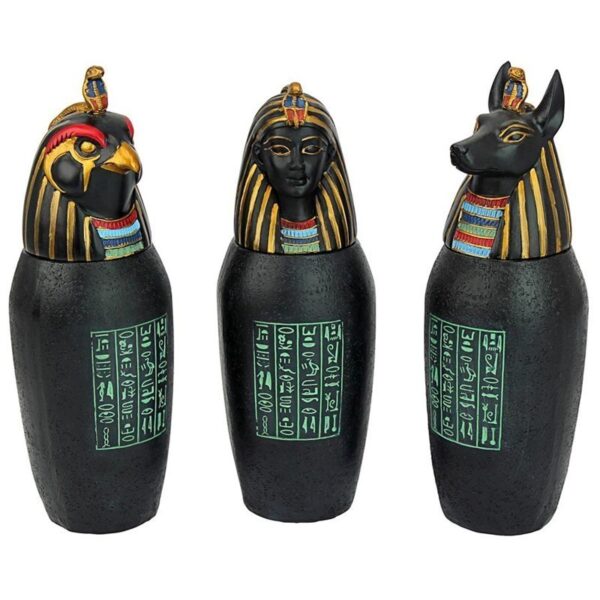 Design Toscano QL912318 2 1/2 Inch Canopic Jars of The Pharaohs Tomb, Set of 3