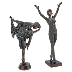 Design Toscano QL9143315 7 Inch Chiparus Dancer Statues, Set of 2