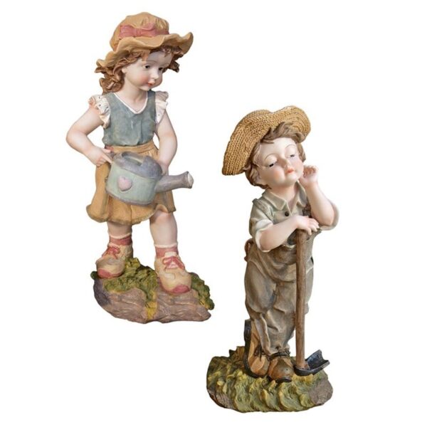 Design Toscano QL92734 9 Inch Set of Farmer Frank and Fanny Statues