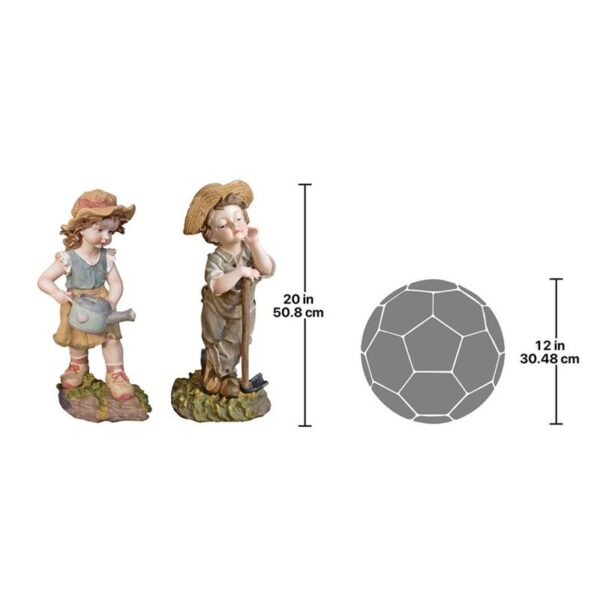 Design Toscano QL92734 9 Inch Set of Farmer Frank and Fanny Statues