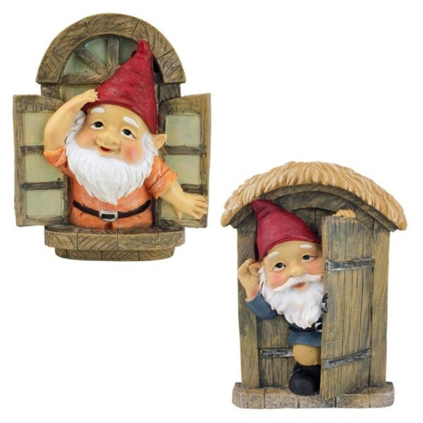 Design Toscano QL94281 6 1/2 Inch Knothole Gnomes, Set of 2