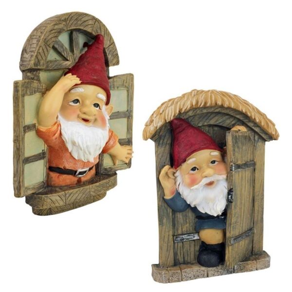 Design Toscano QL94281 6 1/2 Inch Knothole Gnomes, Set of 2