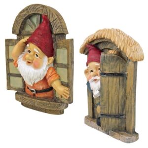 Design Toscano QL94281 6 1/2 Inch Knothole Gnomes, Set of 2