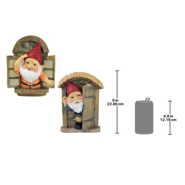 Design Toscano QL94281 6 1/2 Inch Knothole Gnomes, Set of 2