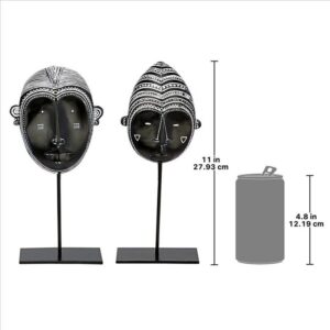 Design Toscano QL9877 5 Inch Yohure African Tribal Mask Statue Set