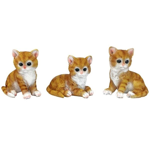 Design Toscano QM1241550 5 Inch Tabby Kitten Statues, Set of 3